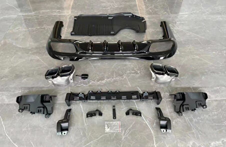 Autogp  Mercedes w206 c63 arka tampon difüzör ve egzoz seti 2020+
