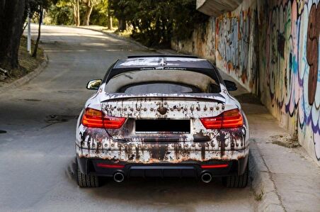Bmw f32 f36 m performance difüzör çift çıkış siyah