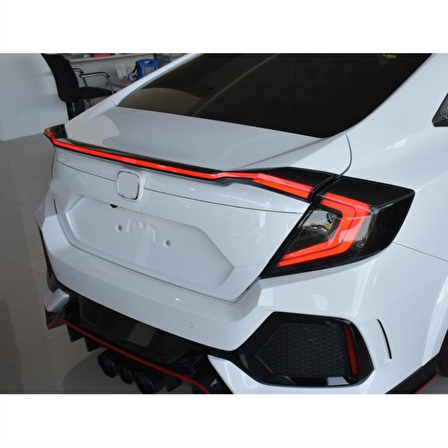 Honda civic fc5 uyumlu hareketli sinyalli led stop ve spoiler takımı smoke 2016-20