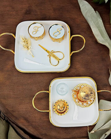 Endless Nisan Tepsisi ve Porselen  Nişan Kahve Tepsisi 