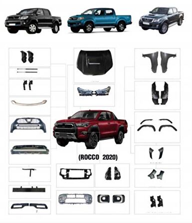Toyota hilux 2021 rocco body kit tampon seti 2004 / 2015
