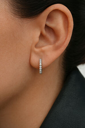Zirkon Taşlı İnce Halka Conch Piercing – Gold & Gümüş | Rodyum Kaplama | Tekli