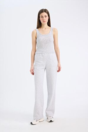 DeFacto Straight Fit Kalın Eşofman Altı Cepli Yüksek Bel B8571AX25SPGR93