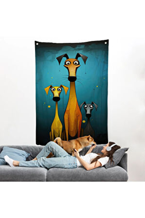 Çılğın Köpek Ailesi Duvar Örtüsü-7687