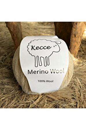 Merino Wool Kecce Örgü Ipi %100 Merino Wool Bej
