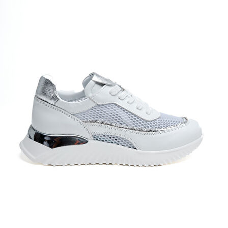 Comfort Taban Fileli Hakiki Deri Kadın Sneaker