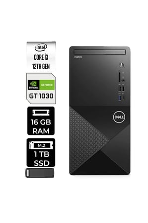 Vostro 3030MT Core i3 12100 GT 1030 4GB 16GB RAM 1TB SSD Win11 Pro N6001VDT3030MTP462 Masaüstü Bilgisayar + PER4 USB Bellek