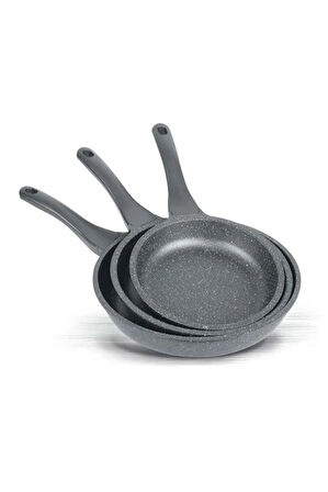 ThermoAD Granit Döküm Tava Seti 3’lü Gri - 20cm-24cm-28cm