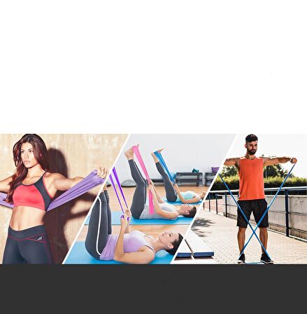 Elastik Genişletici Streç Egzersiz Lastik Bant Fitness Ekipmanları Pembe