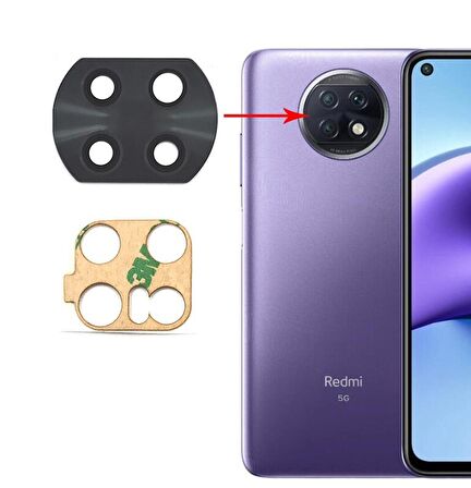 Xiaomi Redmi Note 9T Uyumlu Kamera Lensi Camı M2007J22G