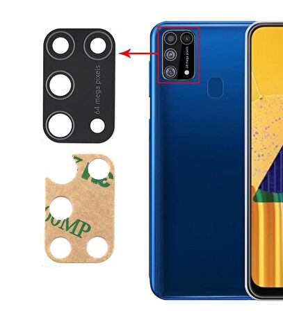 Samsung Galaxy M31 Uyumlu Kamera Lensi Camı SM-M315F
