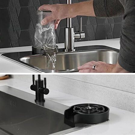 İpek Yıldızı® Yüksek Basınçlı Otomatik Bardak Yıkama Aparatı Mutfak Lavaboları İçin Hızlı Kupa Durulayıcı