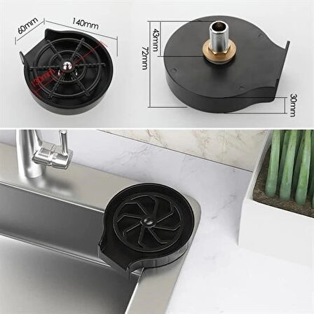 İpek Yıldızı® Yüksek Basınçlı Otomatik Bardak Yıkama Aparatı Mutfak Lavaboları İçin Hızlı Kupa Durulayıcı