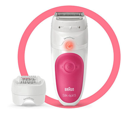 Braun Silk-épil 5 5600 SensoSmart, Kablosuz, Islak&Kuru, 3 Ek Parçalı, 2'si 1 Arada Epilatör