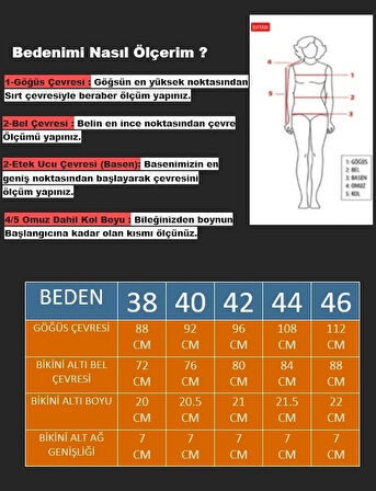 Kadın Lacivert Çok Renkli Yüksel Bel Astarlı Bikini Takımı HZL25S-LC22315