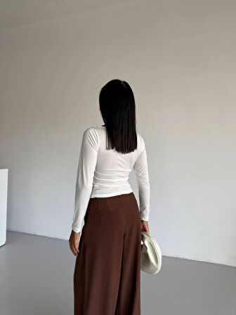 Kadın Beyaz Uzun Kollu Sany Bluz HZL25S-FRY123351