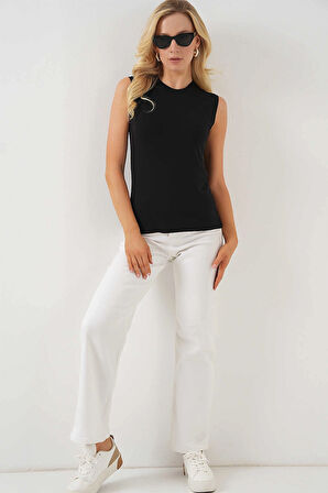 Kadın Siyah Basic Sıfır Kol Body HZL25S-BD143471