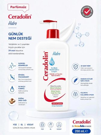 Ceradolin Hidro Su Bazlı Nemlendirici Losyon 200 ml