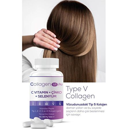 Collagen Life Pro 5 Tip Kolajen Tip 1, Tip 2, Tip 3, Tip 5, Tip 10 90 Tablet