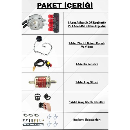 SR07 Sgı Regülatör + 4 Sil Enjektör Chevrolet 1 Serisi Araçlar İçin Yüksek Verimlilik