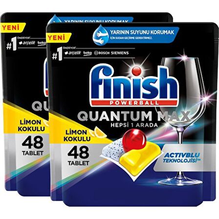 Finish Quantum Max Bulaşık Makinesi Tableti 2x48'li 
