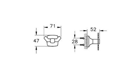 Vitra Base 400 İkili Askı Krom A44122