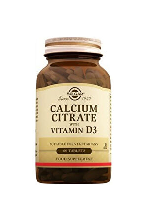 Solgar Calcium Citrate with Vitamin D3 250 mg 60 Tablet