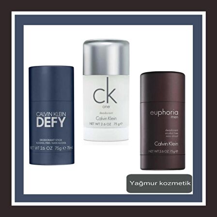 Calvin Klein Defy 75gr.Stick Ck One 75gr.Stick. Euphoria 75gr Stick 3Lü Set.