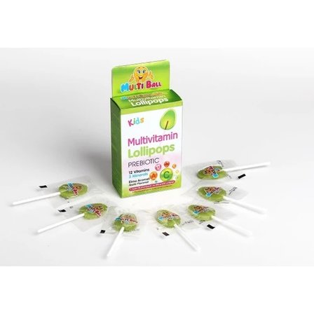 Multi Ball Kids Multıvıtamın Lollıpops +Prebıotıc
