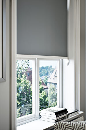 Lazer Kesim Mat Stor Perde, Lazer Kesimli Klasik Serisi, C-1004 Antrasit Renk