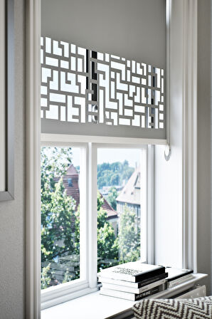 Lazer Kesim Mat Stor Perde, Lazer Kesimli Klasik Serisi, C-3005 Gri Renk