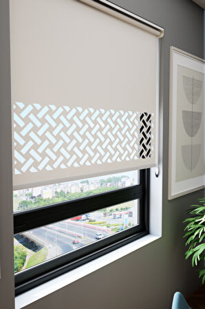 Lazer Kesim Mat Stor Perde, Lazer Kesimli Klasik Serisi, C-7001 Beyaz Renk