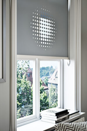 Lazer Kesim Mat Stor Perde, Lazer Kesimli Modern Serisi, M-9004 Antrasit Renk