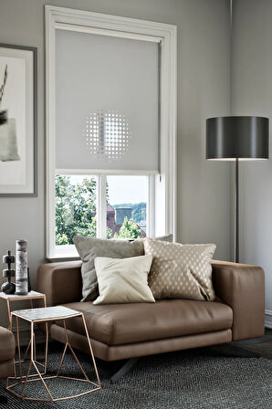 Lazer Kesim Mat Stor Perde, Lazer Kesimli Modern Serisi, M-9005 Gri Renk