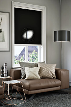 Lazer Kesim Mat Stor Perde, Lazer Kesimli Modern Serisi, M-9008 Siyah Renk