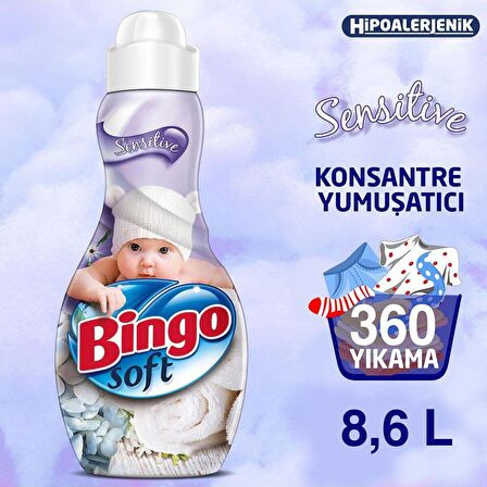 Bingo Soft Konsantre Çamaşır Yumuşatıcısı Sensitive 1440 ml Ekonomi Paketi 6'lı