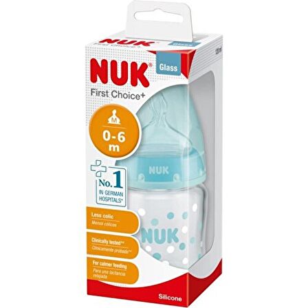 Nuk First Choice Plus Cam Biberon 120ML Mavi