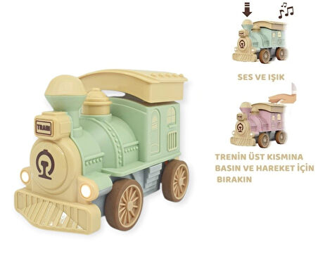 Oyuncak Tren Işıklı Sesli Bas Gitsin 14cm - YEŞİL - 8068A