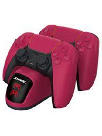 Dobe Ps5 Şarj Istayonu Kırmızı Göstergeli Stardust Red Handle Dual Charger Base TP5-0515R Red Ps5 Charger
