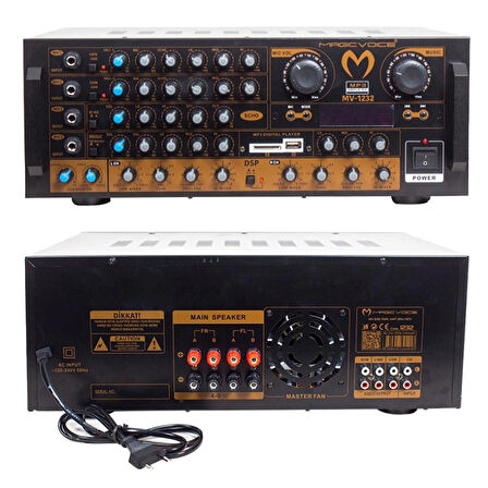 Magicvoice MV-1232 2x80 Watt USB-SD-Bluetooth Balans Trafosuz Amplifaktör