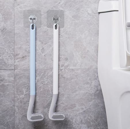 Cmt Ergonomik Tasarımlı Silikon Tuvalet Fırçası Beyaz/Mavi Renk ile Derin Temizlik Sağlar