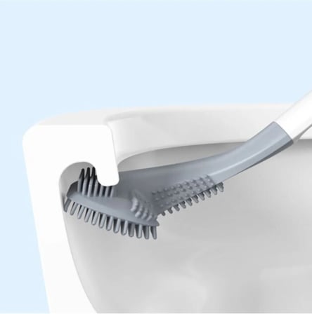 Cmt Ergonomik Tasarımlı Silikon Tuvalet Fırçası Beyaz/Mavi Renk ile Derin Temizlik Sağlar