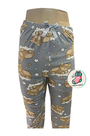 Lüx Unisex Mikro Süet Cepsiz Pijama Altı Tek Alt S4 - Çorap Hediyeli.