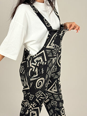 Spiral Desenli Kadın Salopet COC1099