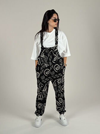 Spiral Desenli Kadın Salopet COC1099