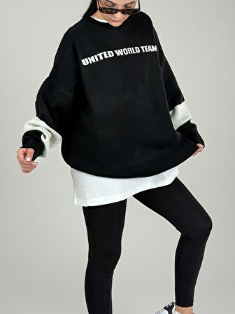 Oversize Siyah New York Kadın Triko Sweat COC1098