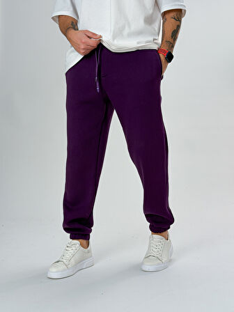 Şardonlu Mor Erkek Jogger Eşofman COC2554