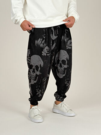 Kurukafa Desenli Erkek Pileli Yarım Şalvar COC1096