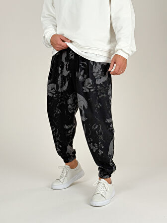 Kurukafa Desenli Erkek Pileli Yarım Şalvar COC1096