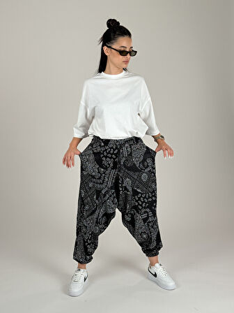 Etnik Desenli Kadın Şalvar Pantolon COC1095